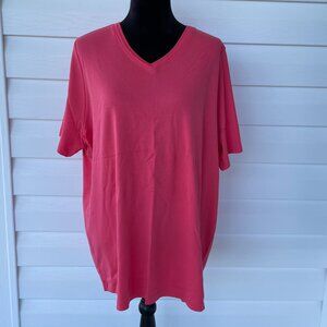 NWT CJ BANKS Short Sleeve Solid Double V-Neck Essential Tee 2X